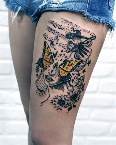 hot thigh tattoo|20 Thigh Tattoos For Women That Are Both Flirty And。